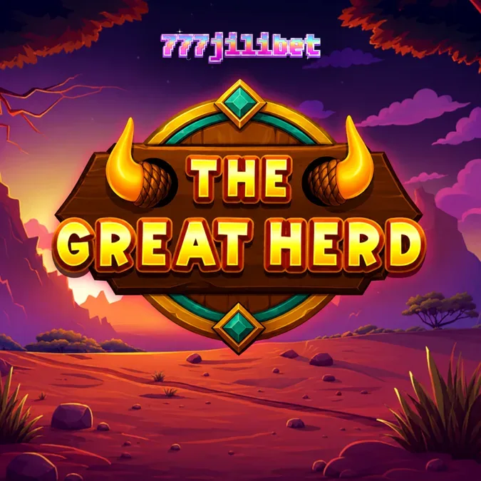 The Great Herd slot game interface showing the savanna theme and 6x5 grid.